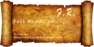 Fell Richárd névjegykártya